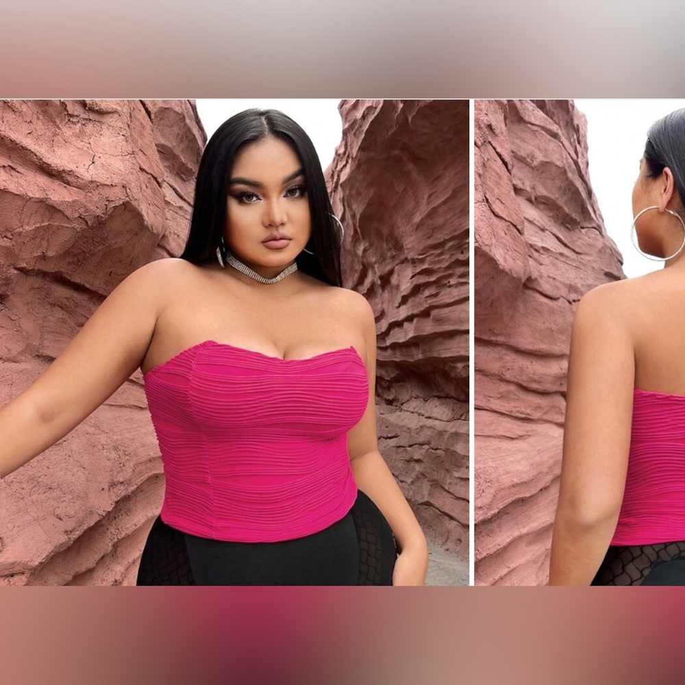 Hot Pink Strapless Top 🩷